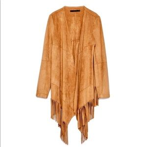 Faux Suede Fringe Jacket